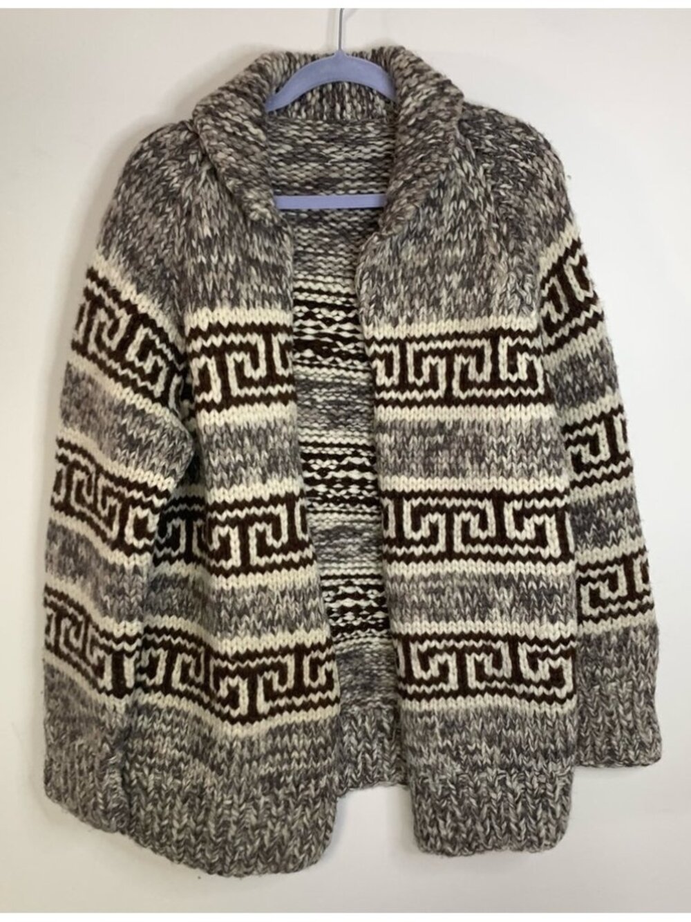 Cowichan Handmade Wool Sweater Jacket L